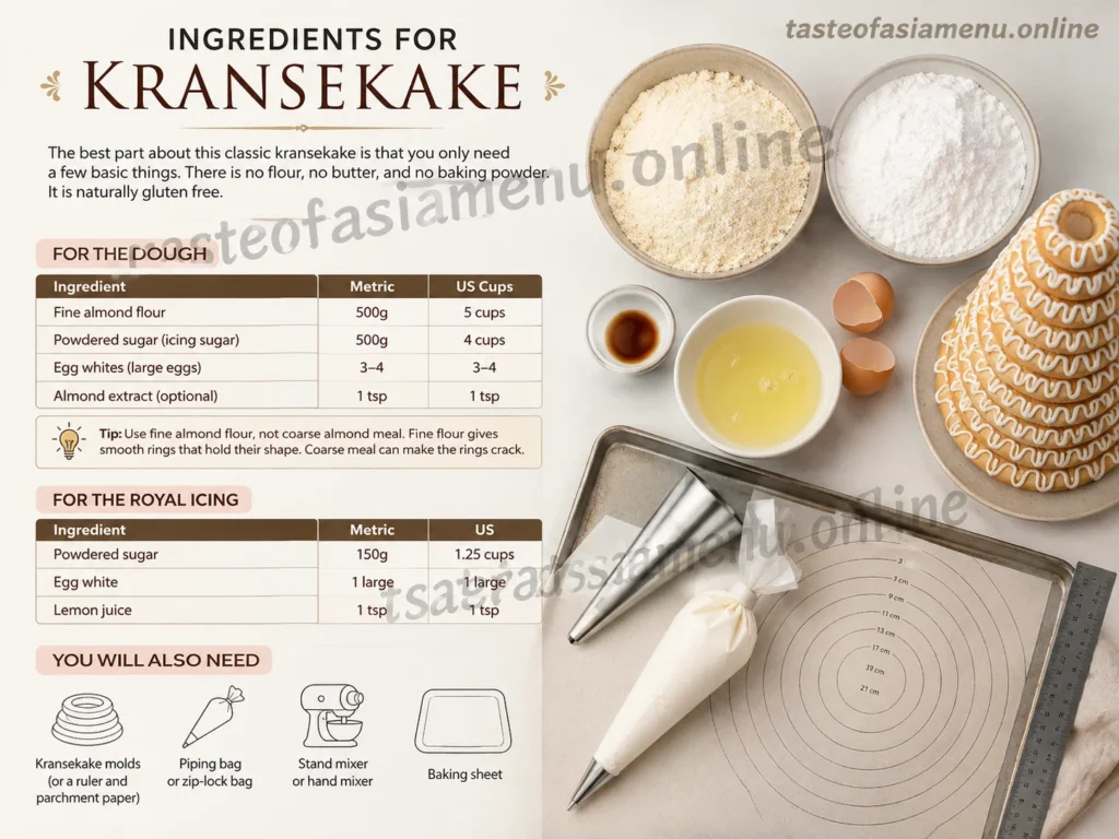 Ingredients for Kransekake