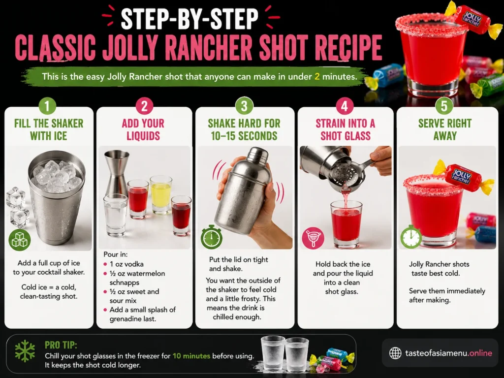 Step by Step Classic Jolly Rancher Shot Recipe