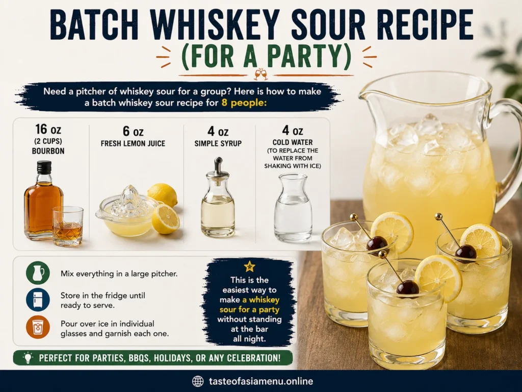 Whiskey Sour Recipe (For a Party)